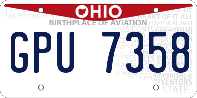 OH license plate GPU7358