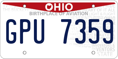 OH license plate GPU7359