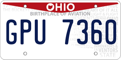 OH license plate GPU7360