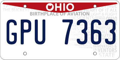 OH license plate GPU7363