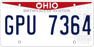OH license plate GPU7364