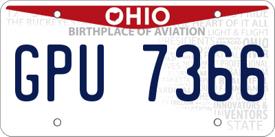 OH license plate GPU7366