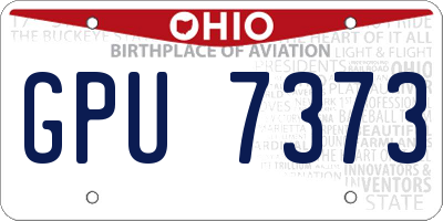 OH license plate GPU7373