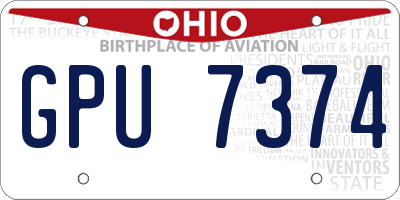 OH license plate GPU7374