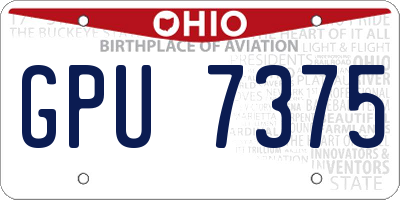 OH license plate GPU7375