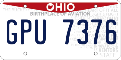 OH license plate GPU7376