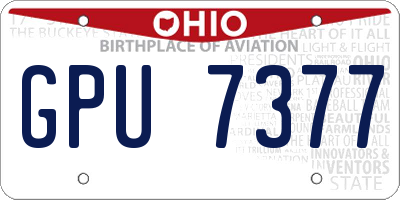 OH license plate GPU7377