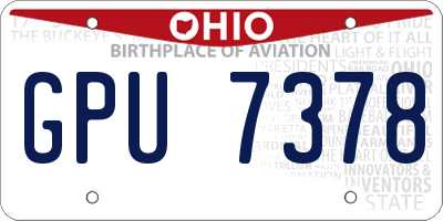OH license plate GPU7378