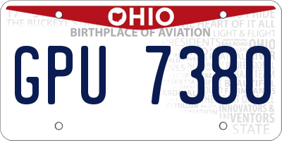 OH license plate GPU7380