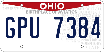 OH license plate GPU7384