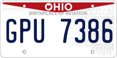 OH license plate GPU7386