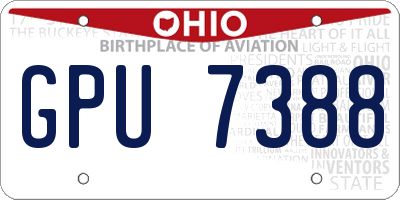 OH license plate GPU7388