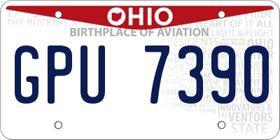OH license plate GPU7390