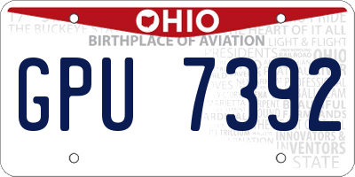 OH license plate GPU7392