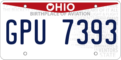 OH license plate GPU7393