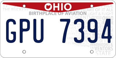 OH license plate GPU7394