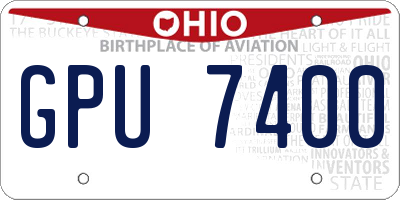 OH license plate GPU7400