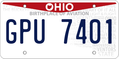 OH license plate GPU7401
