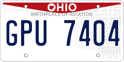 OH license plate GPU7404