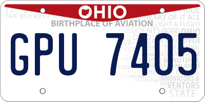 OH license plate GPU7405