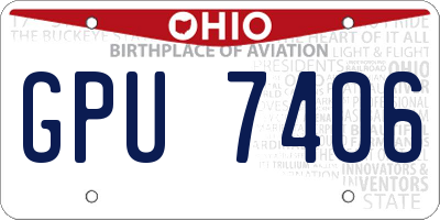 OH license plate GPU7406