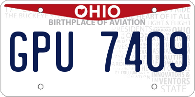 OH license plate GPU7409