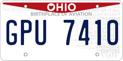 OH license plate GPU7410