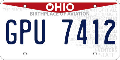 OH license plate GPU7412