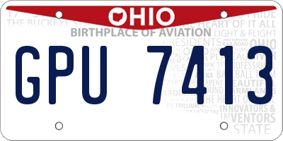 OH license plate GPU7413