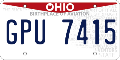 OH license plate GPU7415