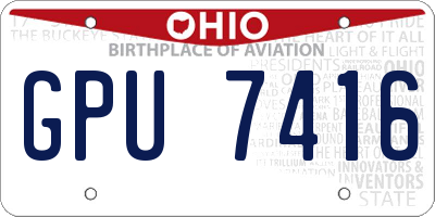 OH license plate GPU7416