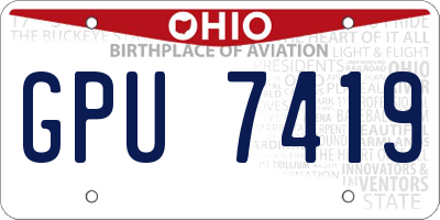 OH license plate GPU7419
