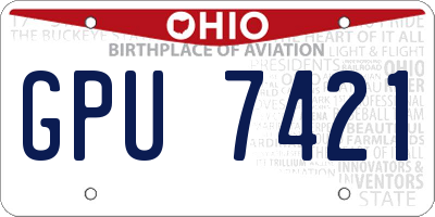 OH license plate GPU7421