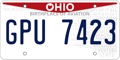 OH license plate GPU7423