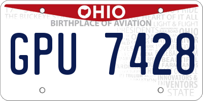 OH license plate GPU7428