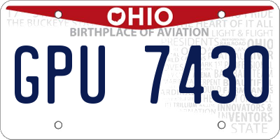 OH license plate GPU7430