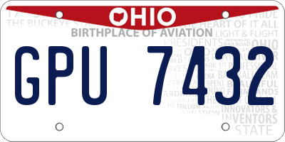 OH license plate GPU7432