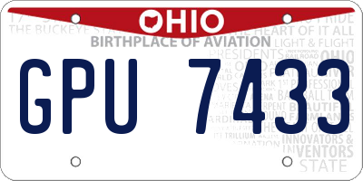 OH license plate GPU7433