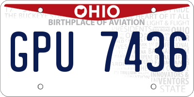 OH license plate GPU7436
