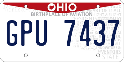 OH license plate GPU7437