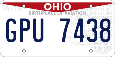 OH license plate GPU7438