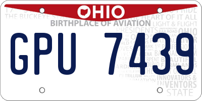 OH license plate GPU7439