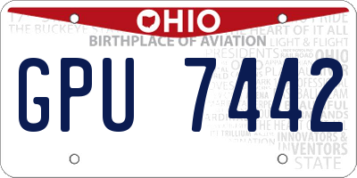 OH license plate GPU7442