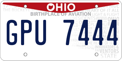 OH license plate GPU7444