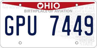 OH license plate GPU7449