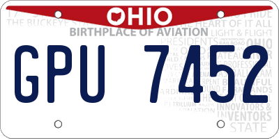 OH license plate GPU7452