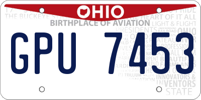 OH license plate GPU7453