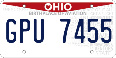OH license plate GPU7455