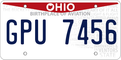 OH license plate GPU7456