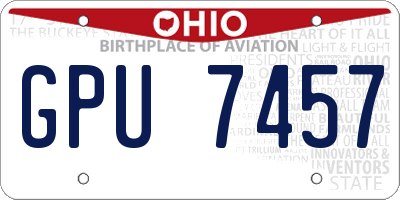 OH license plate GPU7457